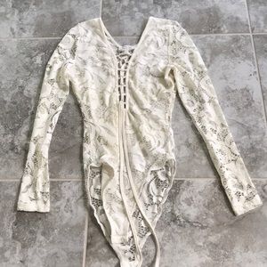 Lace up body suit